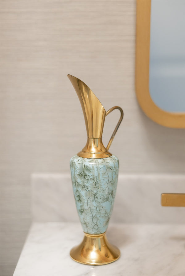 Blue & Gold Pitcher Vase
