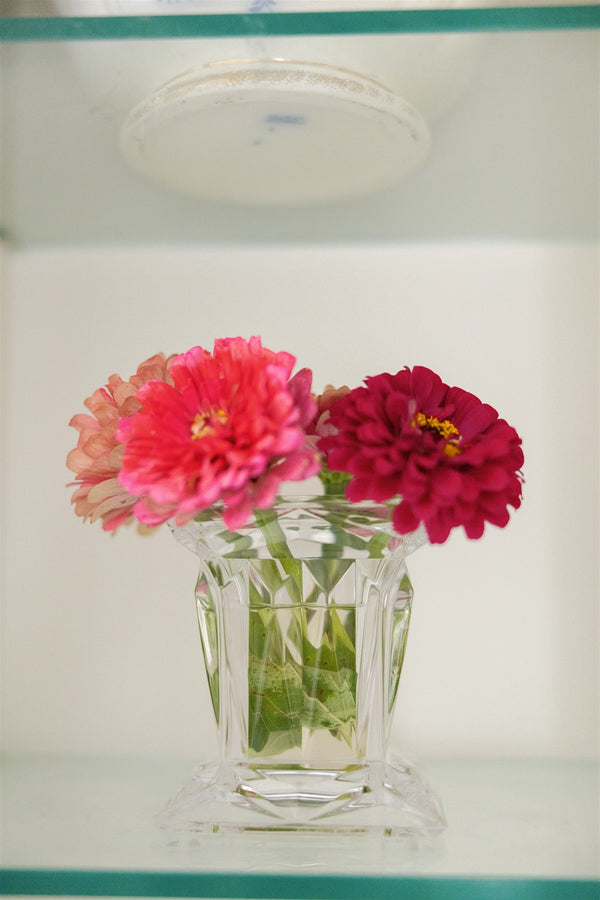 Beveled Crystal Cut Vase