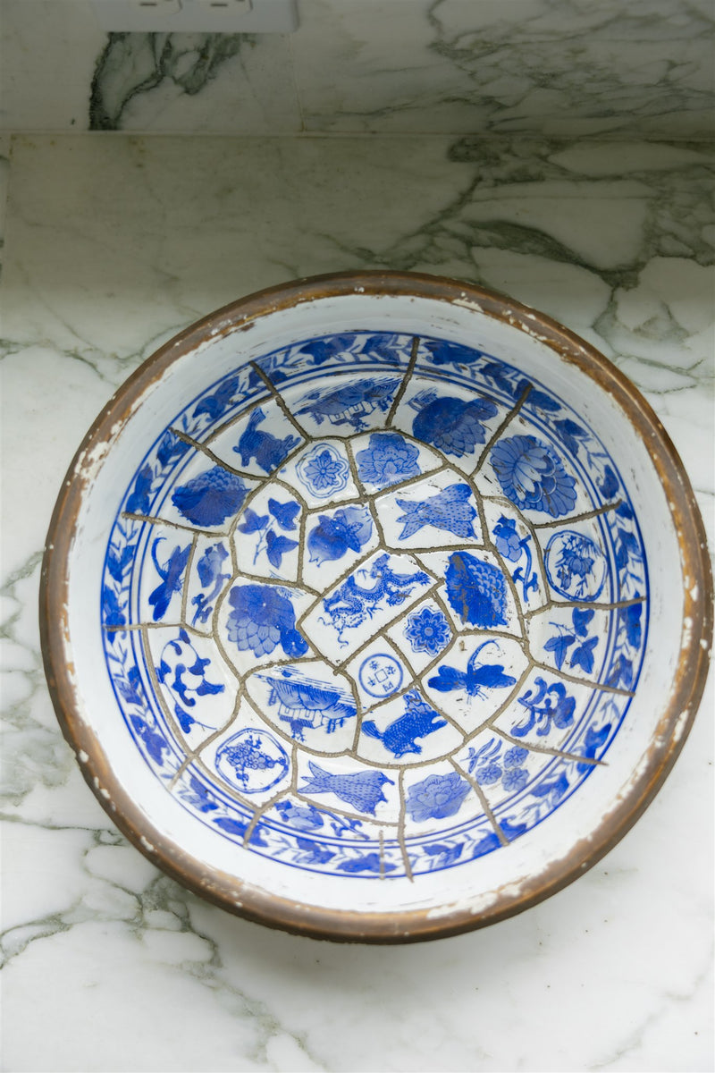 Blue & White Stoneware Bowl