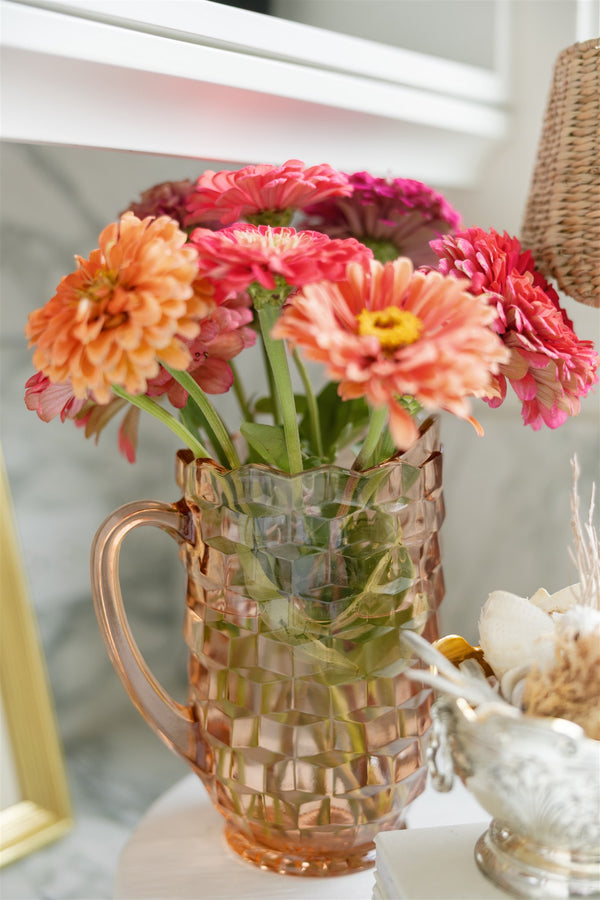 Pink Glass Pitcher