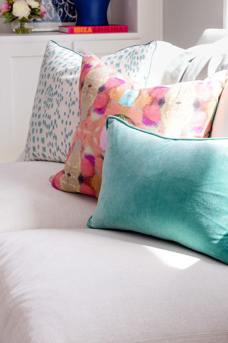 Le Touches Pillow in Aqua