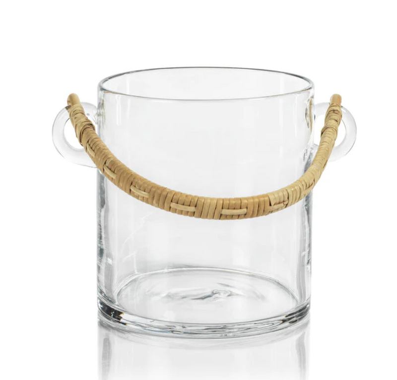 Byblos Glass & Rattan Ice Bucket