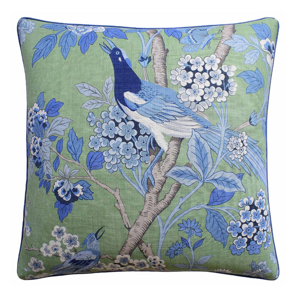 Hydrangea Bird Throw Pillow