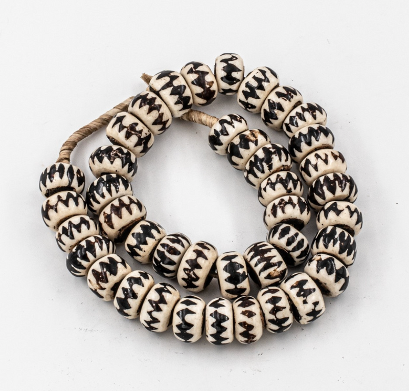 Brown Chevron Kenya Cow Bone Beads Per String