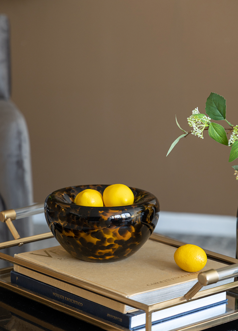 Animal Print Glass Bowl