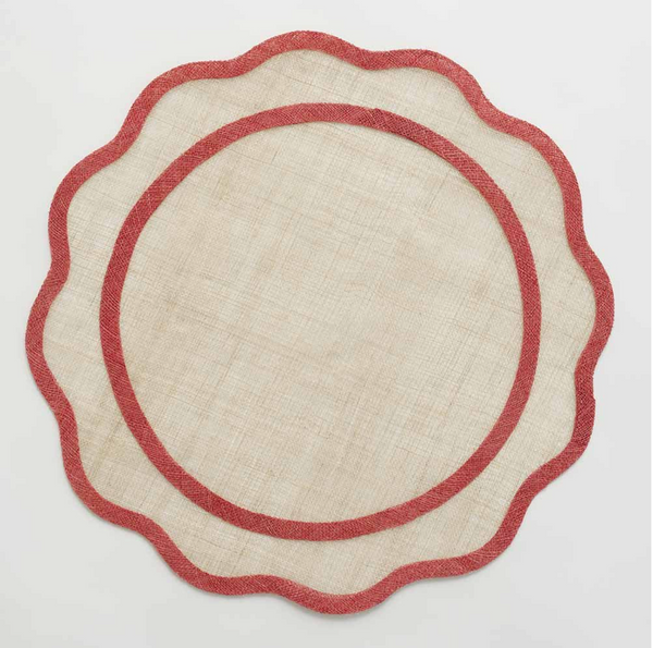 Scalloped Red Ricepaper Placemat