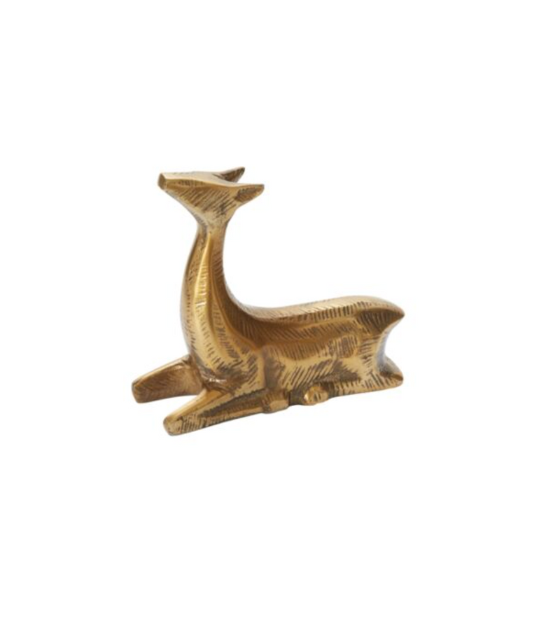 Laying Prancer Reindeer Figurine