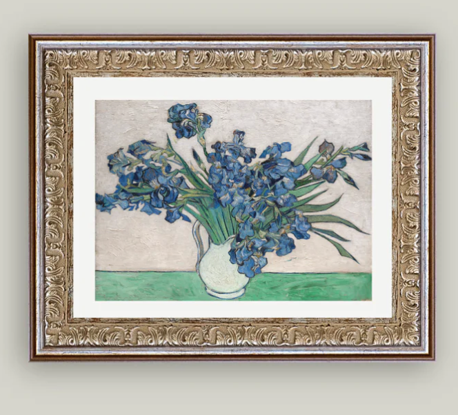 Blue Irises in Vase