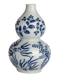 Hand Painted Floral Stoneware Vase