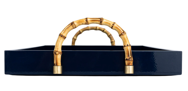 Lacquered Tray with Bamboo Handles