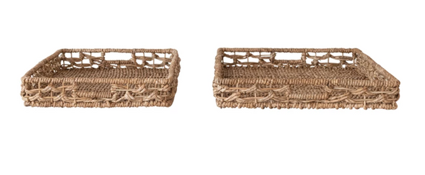 Hand Woven Water Hyacinth Rattan Trays