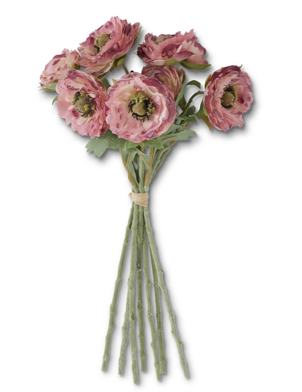 12 Inch Pink Ranunculus Bundle