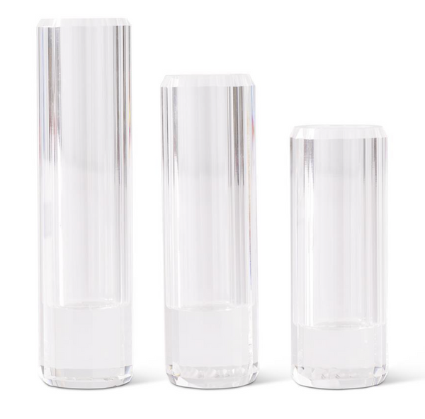 Prism Cut Crystal Bud Vases
