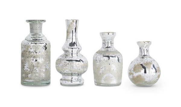 Mini Silver Mercury Glass Bud Vases