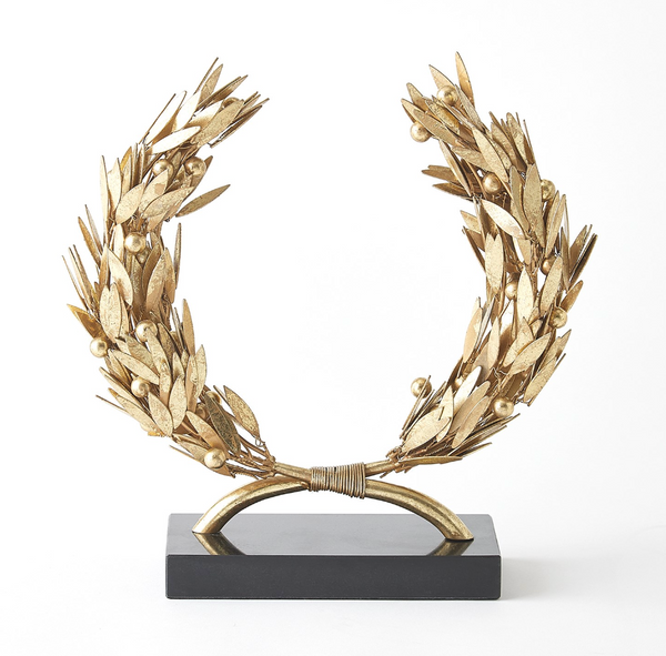 Laurel Wreath Sculpture-Gold Leaf