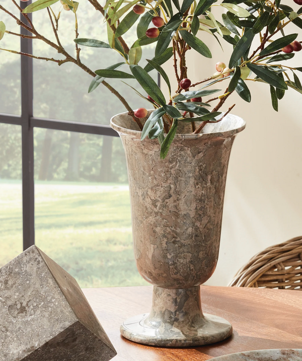 Claria Footed Marble Vase