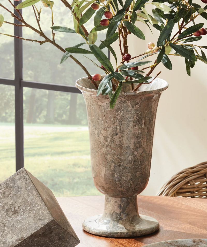 Claria Footed Marble Vase