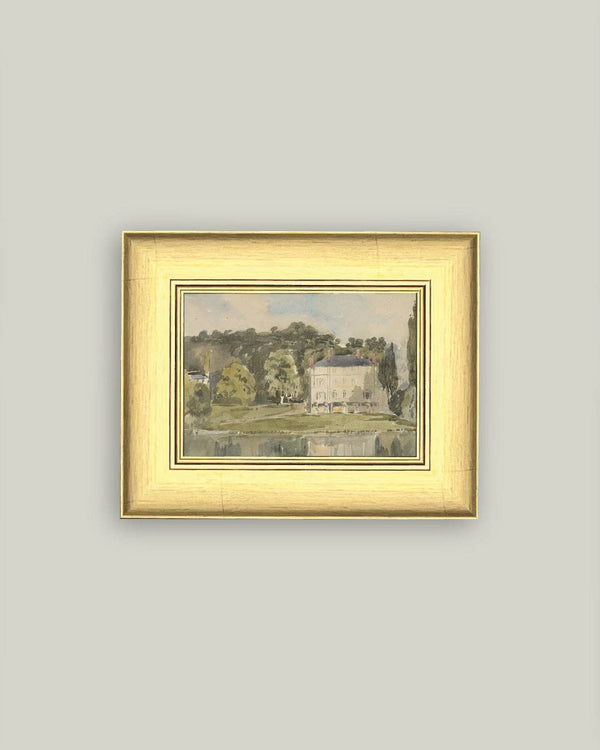 View of Chateau Framed Antique Art