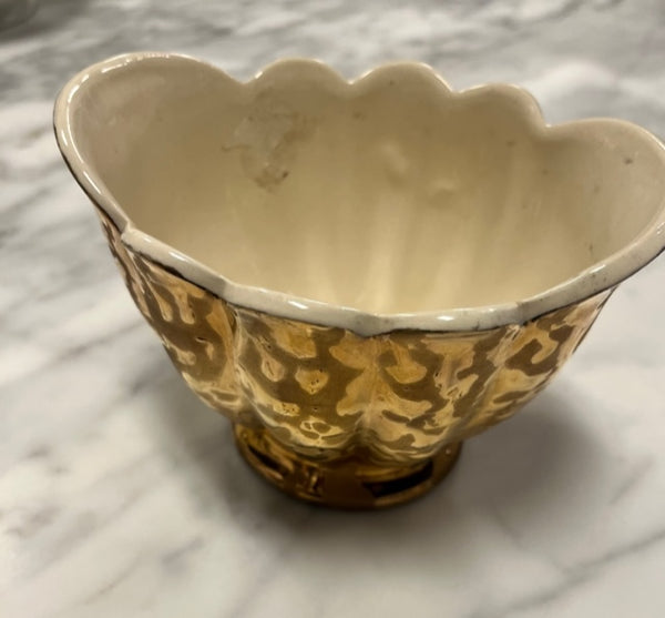 24 K Gold Etched Compote