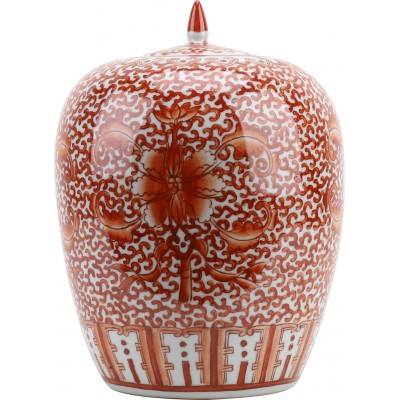 Red Filagree Mellon Jar