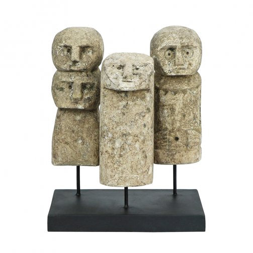 Carved Stone Head Set