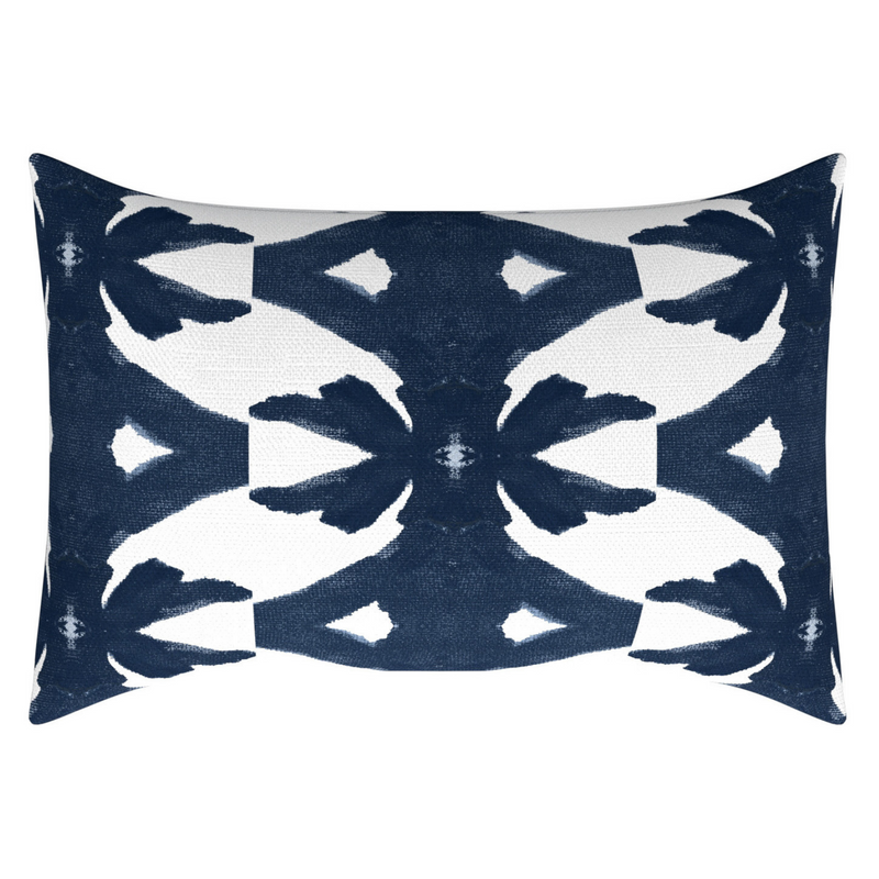 Navy Palm Lumbar Pillow