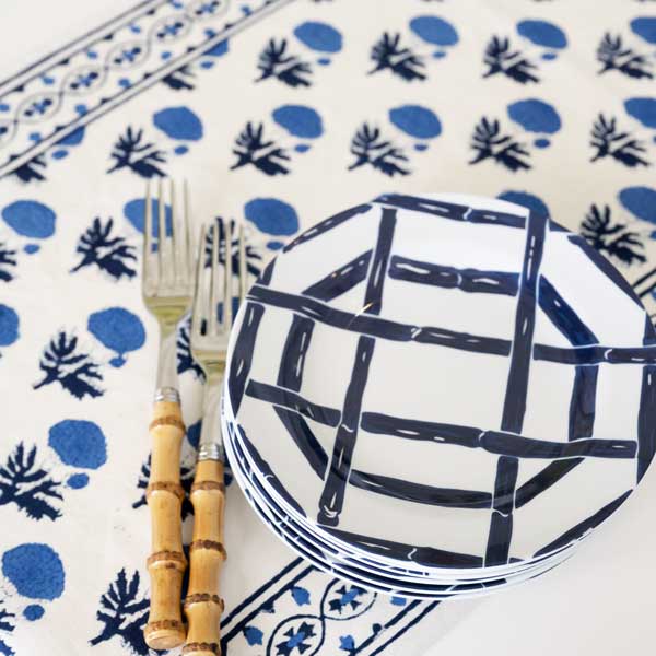 Navy Bamboo Luncheon Plate