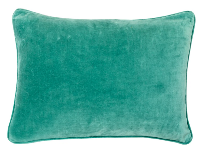 Teal Blue Velvet Pillow