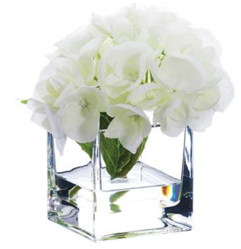 White Hydrangea in Glass