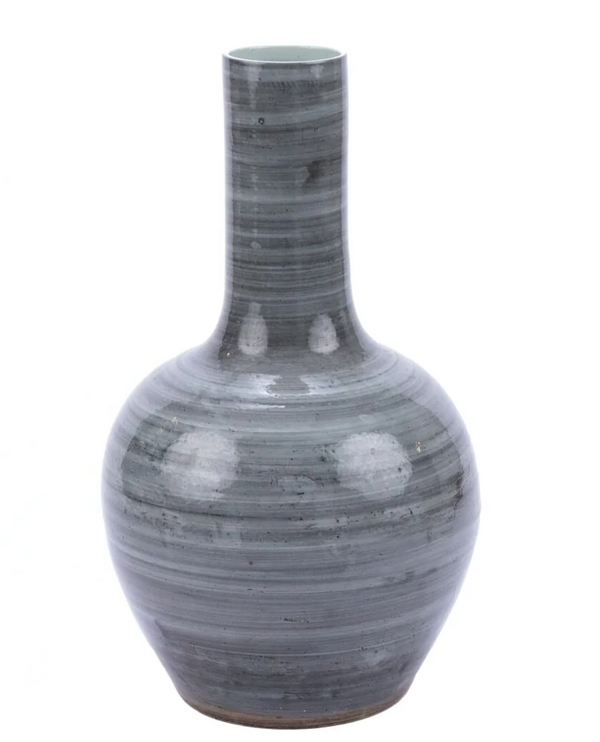 Iron Gray Globular Vase