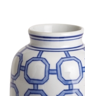 Blue & White Patterned Bud Vases