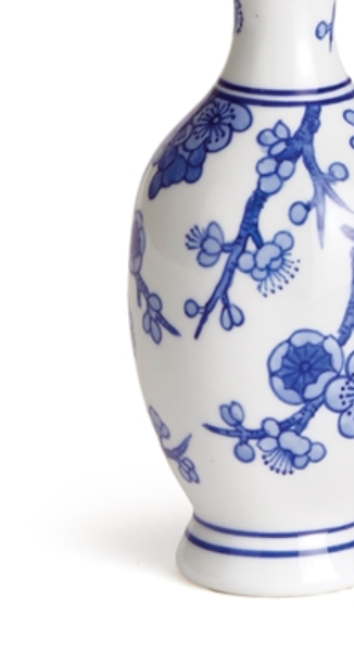 Blue & White Patterned Bud Vases